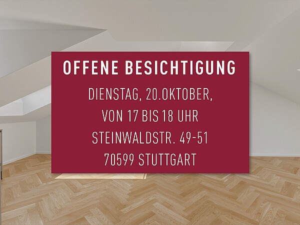 OFFENE BESICHTIGUNG I Di., 20.10. I 17-18 UHR - Dachgeschoss mit Charme: Moderne Ausstattung und lichtdurchflutete R&auml;ume