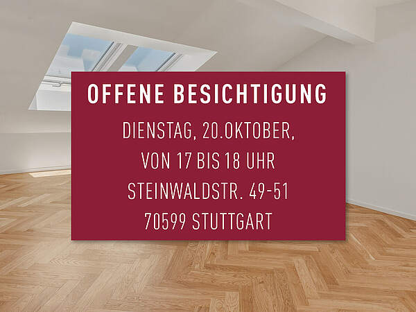 OFFENE BESICHTIGUNG I Di., 20.10. I 17-18 UHR - Wohnen mit luftigem Raumgef&uuml;hl und Blick ins Gr&uuml;ne